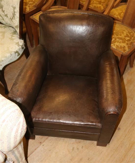 Leather club armchair